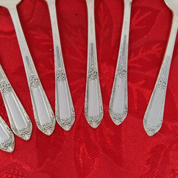 8X Tsp COTILLION Rogers Vintage Silverplate Flatware IS Teaspoons - Picture 7 of 13